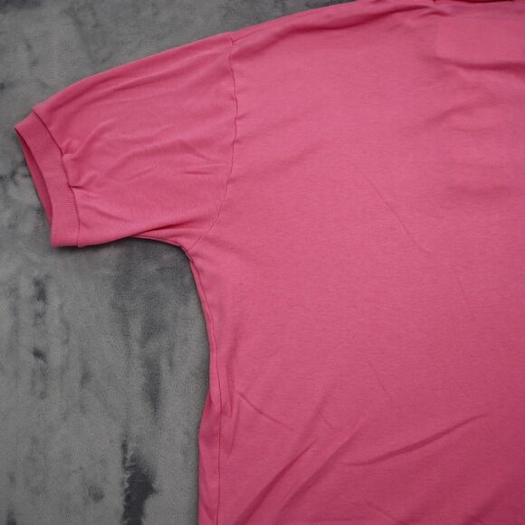 Joan Harper Shirt Womens M Pink Short Sleeve Collared Button Knit Polo - Picture 12 of 14